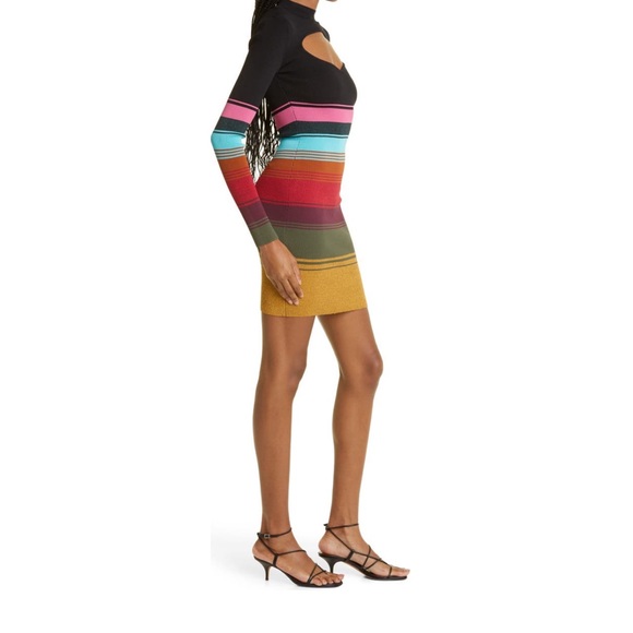 NWOT💕STAUD Clara Stripe Cutout Ribbed Long Sleeve Sweater Dress Size XS - Picture 14 of 14